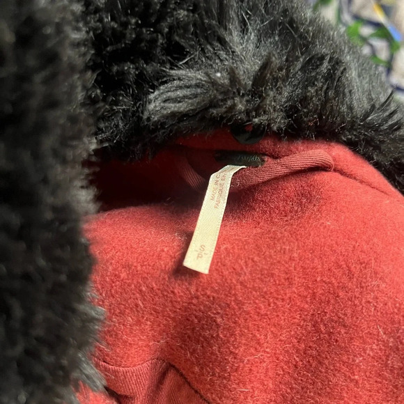 Free People Sedgwick Red Wool Peacoat Military Coat Double Breasted OB514559, S - Picture 5 of 5